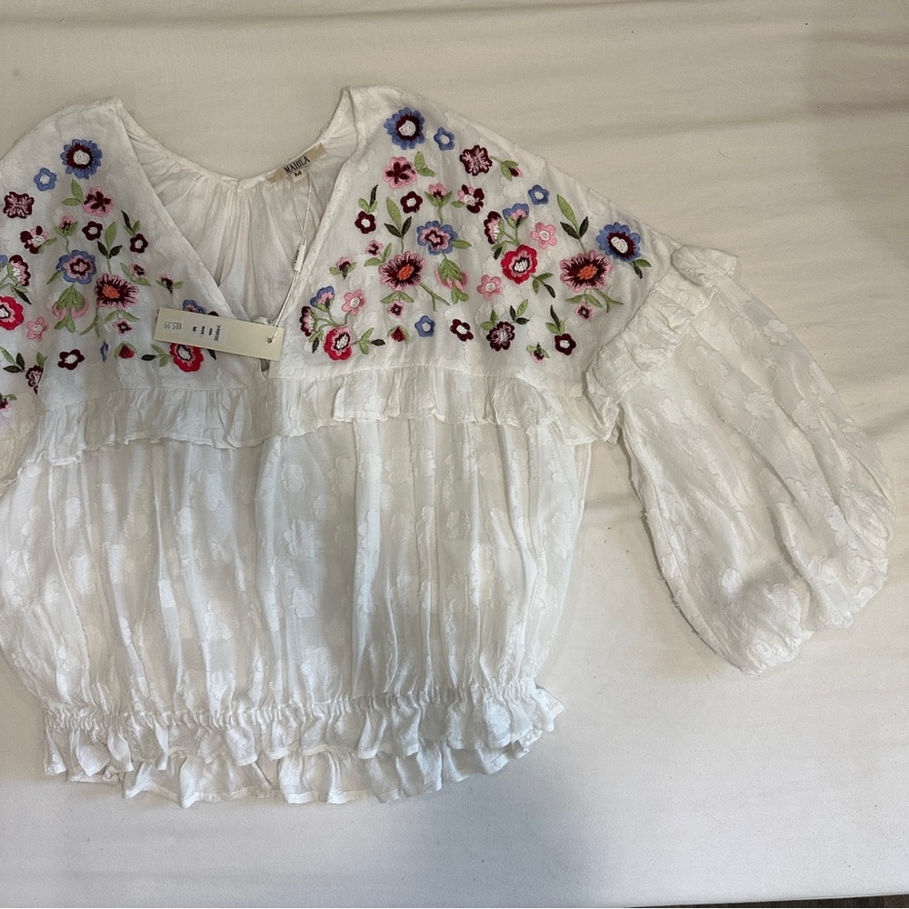 Mahila Embroidered Hera Peasant Top - Picture 5 of 8